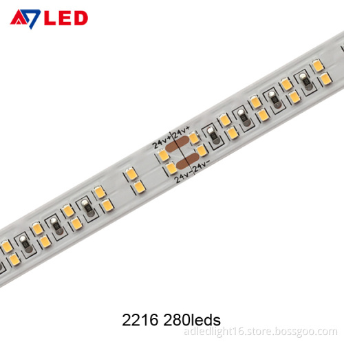 Adled Light high power tape light smd 2216 280leds double row led strip 24v for the light box display